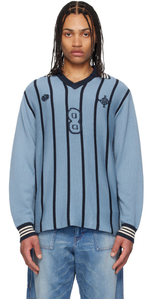 RICE NINE TEN - Navy Knitting Track Jacket