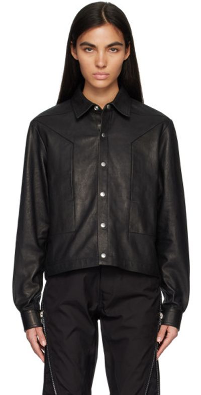 Rick Owens - Black Alice Strobe Leather Jacket