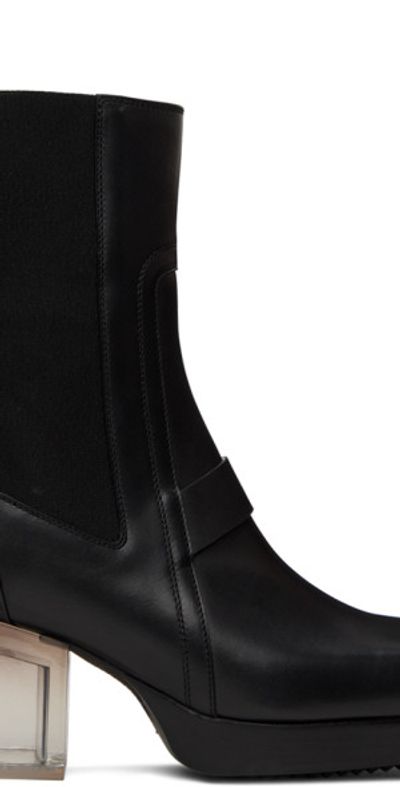 Rick Owens Rick Owens Black Heeled Sliver Chelsea Boots