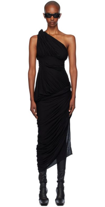 Rick Owens - Black Lido Draped Midi Dress