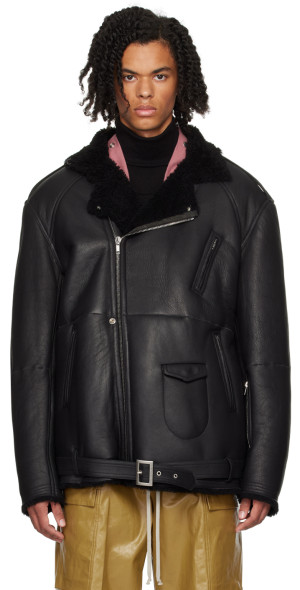 Rick Owens - Black Porterville Jumbo Luke Stooges Shearling Jacket