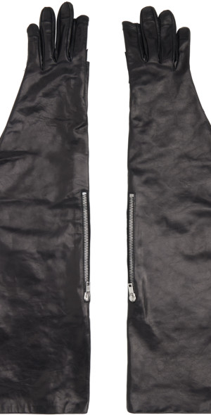 Rick Owens手袋 Rick Owens - Black Zip Pocket Long Gloves