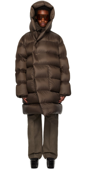 Rick Owens - Brown Hooded Down Coat