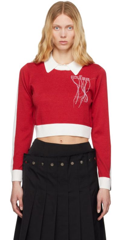 Rokh Rokh Red Contrasted Polo