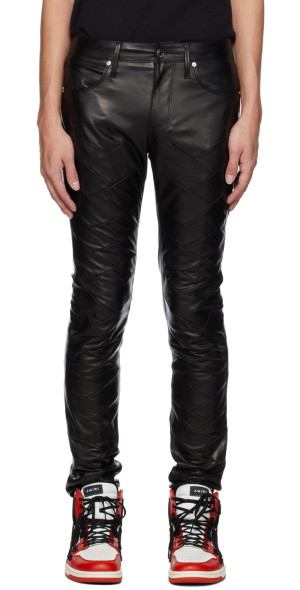 RTA Black Stitched Leather Pants