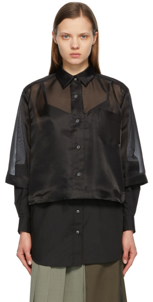 【sacai】(サカイ) Organza and Poplin Shirt sacai] Organza x Cotton Poplin Shirt – MaW SAPPORO