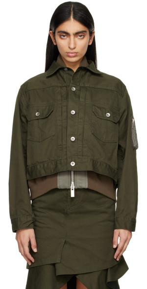 sacai - Khaki Layered Jacket