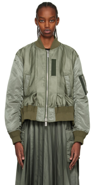こんぶ☆sacai 美品 191,000円 Pleated Jacket sacai - Khaki Pleated Bomber Jacket
