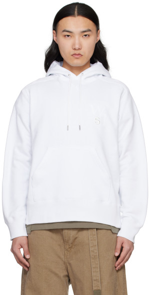 sacai - White WTAPS Edition Flock Print Hoodie