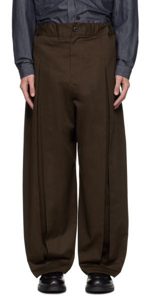 パンツ sage NATION 22SS BOX PLEAT PANTS SAGE NATION - Brown Box Pleat Trousers