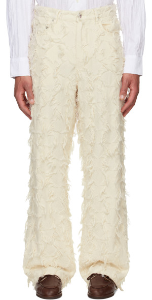 Sefr RIDER CUT JEANS GENESIS APPLIQUÉ Séfr - Rider Cut Flocked Flare Jeans in Genesis Applique at