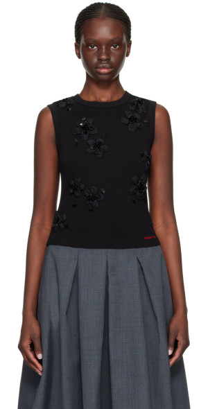 SHUSHU/TONG - Black Floral Tank Top