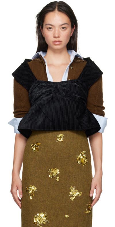 SHUSHU/TONG SHUSHU/TONG Black Three-Dimensional Pleated Top