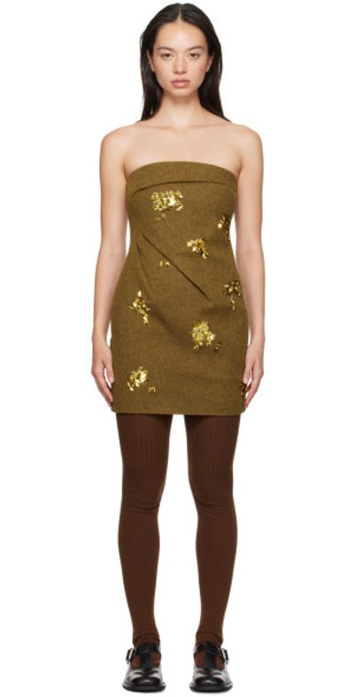 embellished mini dress in black Shushu/tong Side Bow A-line Mini Dress main image 0