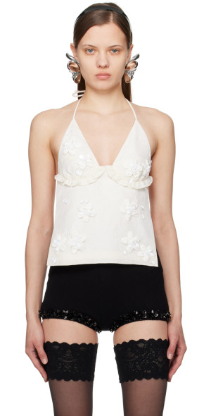 SHUSHU/TONG - Off-White Floral Tank Top