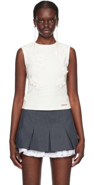 SHUSHU/TONG - White Floral Tank Top