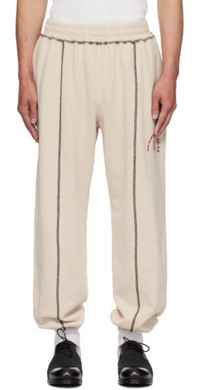 Silas Silas Off-White Embroidered-Logo Sweatpants
