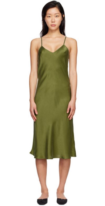 Silk Laundry - Green Slip Midi Dress