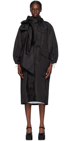 Simone Rocha - Black Pressed Rose Coat