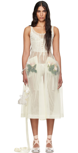 Simone Rocha x  ホワイトワンピース 34 Simone Rocha x H&M ホワイトワンピース 34 - メルカリ