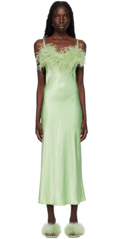 sleeper green dress Sleeper Neon Green Linen Smocked Bodice Sleeper Dress with Matching Ha –  The Saved Collection main image 1