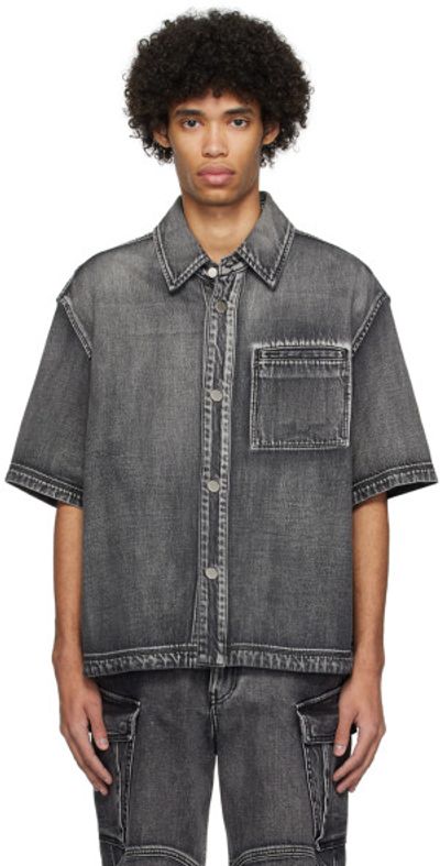 Solid Homme Solid Homme Black Hardware Denim Shirt