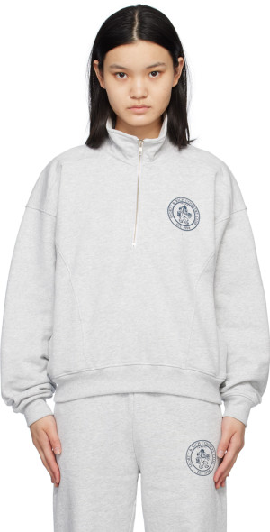 トップス SPORTY&RICH SPORTS HALF ZIP SWEAT Minimal Quarter Zip - Black/Off White – Sporty & Rich