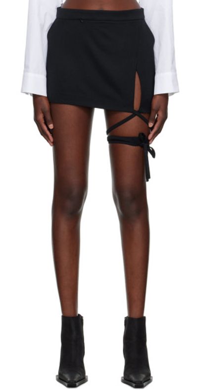 SRVC Black Strap Mini Skirt