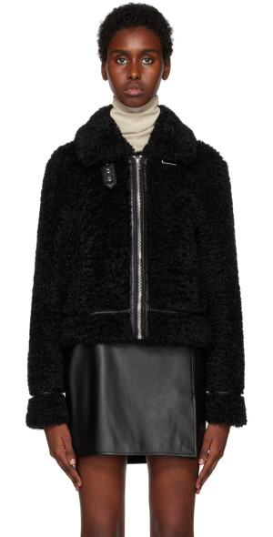 Stand Studio - Black Audrey Faux-Fur Jacket