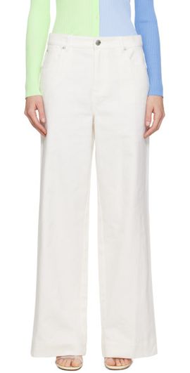 Staud Staud White Grayson Denim Trousers