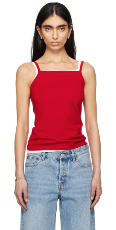 Still Here Still Here Red Square Tank Top