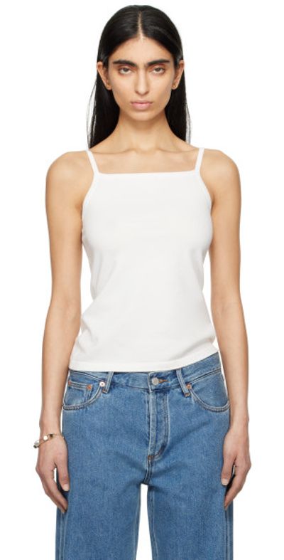 Still Here Still Here White Square Tank Top