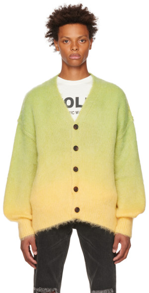 STOLEN GIRLFRIENDS CLUB モヘアカーディガン Sサイズ Stolen Girlfriends Club - Green & Yellow Altered State Cardigan