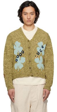 トップス STORY MFG. Olive Spiral Block Swetaer S Story Mfg. Off-white House Sweater In Olive Spiral Block