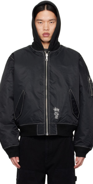 Stüssy Stüssy Black & Orange Built Reversible Bomber Jacket