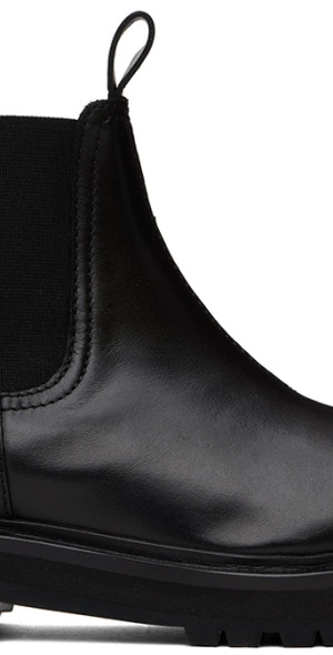 【関税込み】Studio Nicholson ブラック Kick チェルシーブーツ Studio Nicholson Black Kick Chelsea Boots - Boots - BeyondStyle