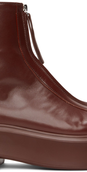 THE ROW ZIPPED BOOT1 36 THE ROW Leather ankle boots | NET-A-PORTER
