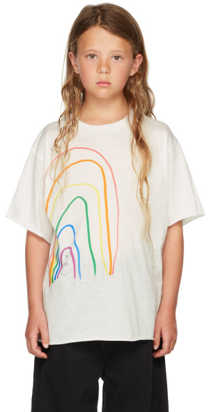The ROW レインボープリント Tシャツ S The Row - Kids White Rainbow T-Shirt