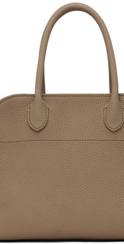 The Row Taupe Soft Margaux 10 Bag