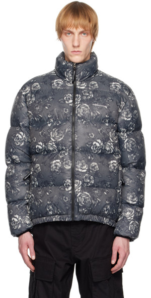 グレー 花柄 ダウンジャケット thisisneverthat 花柄 ダウンジャケット Flower gray