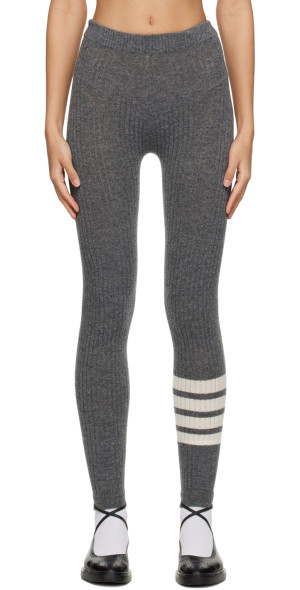 【THOM BROWNE】WOOL CASHMERE RIB 4-BAR SEAMLESS LEGGINGS Thom Browne Wool Cashmere Rib 4-Bar Seamless Leggings
