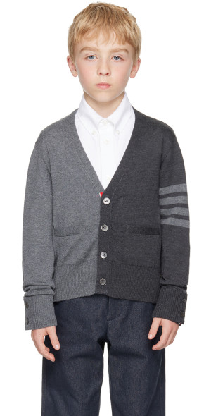 Thom Browne - Kids Gray Fun-Mix Cardigan
