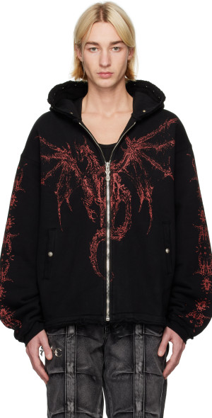 トップス THUG CLUB DRAGON STUD HOODIE / BLACK THUG CLUB - Dragon Stud Zip-Up Hoodie | HBX - Globally