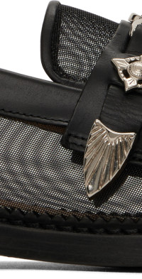 Black Double Buckle Bangle Bracelet by Toga Pulla on Sale