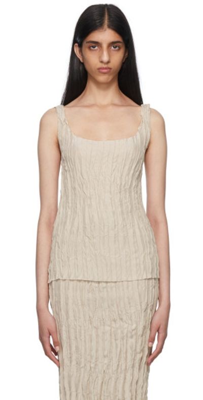 TOTEME - Beige Crinkled Tank Top