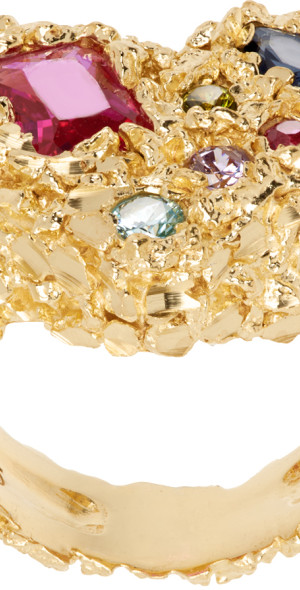 アクセサリー VENEDA CARTER MULTI STONE RING / GOLD Veneda Carter | VC035 Multi Stone Heart Ring