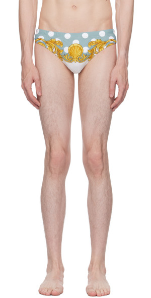 Versace Underwear - Blue Seashell Baroque Swim Briefs
