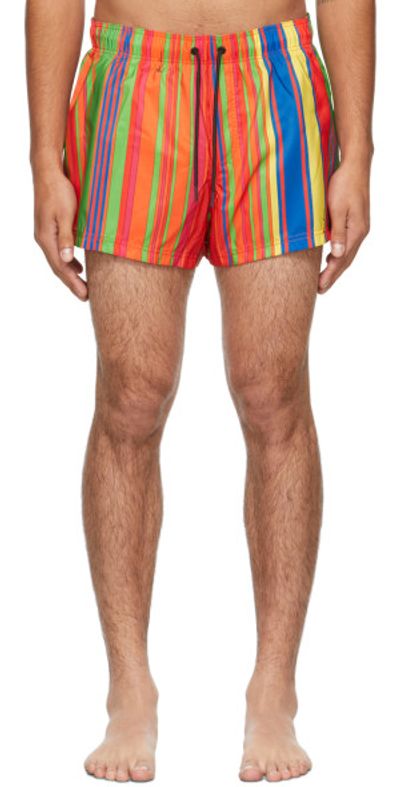 Versace Underwear Multicolor Stripe Swim Shorts