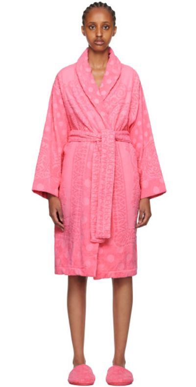 versace dressing gown womens pink Versace Safety Pin Gathered Gown