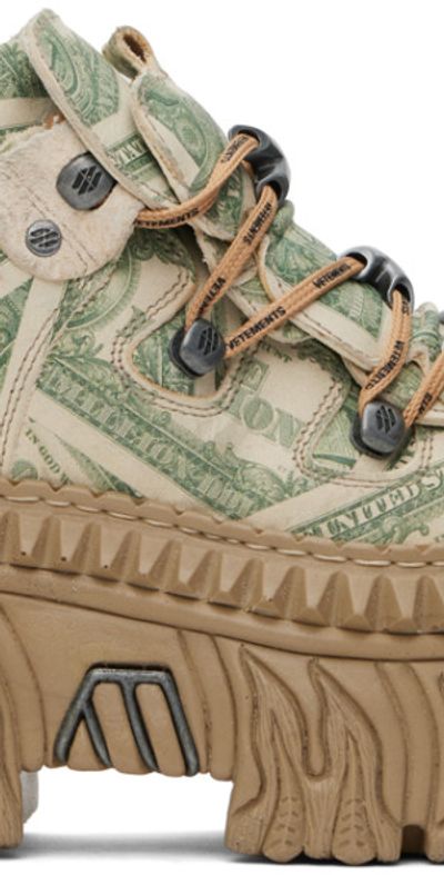 VETEMENTS Beige New Rock Edition Platform Dollar Sneakers